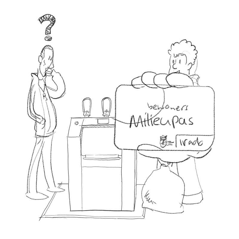 potloodschets  voor het storyboard Schiedam Schoon.